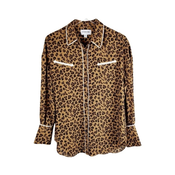 HIGHLINE Collective Leopard Cheetah Print Blouse - Picture 1 of 9